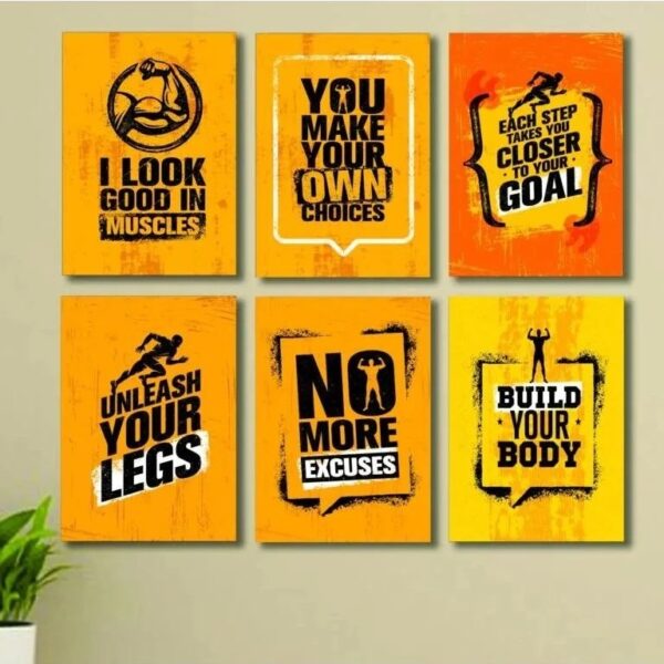 Set of 6 Wall Art Wooden Phototile Frames for Wall Decor